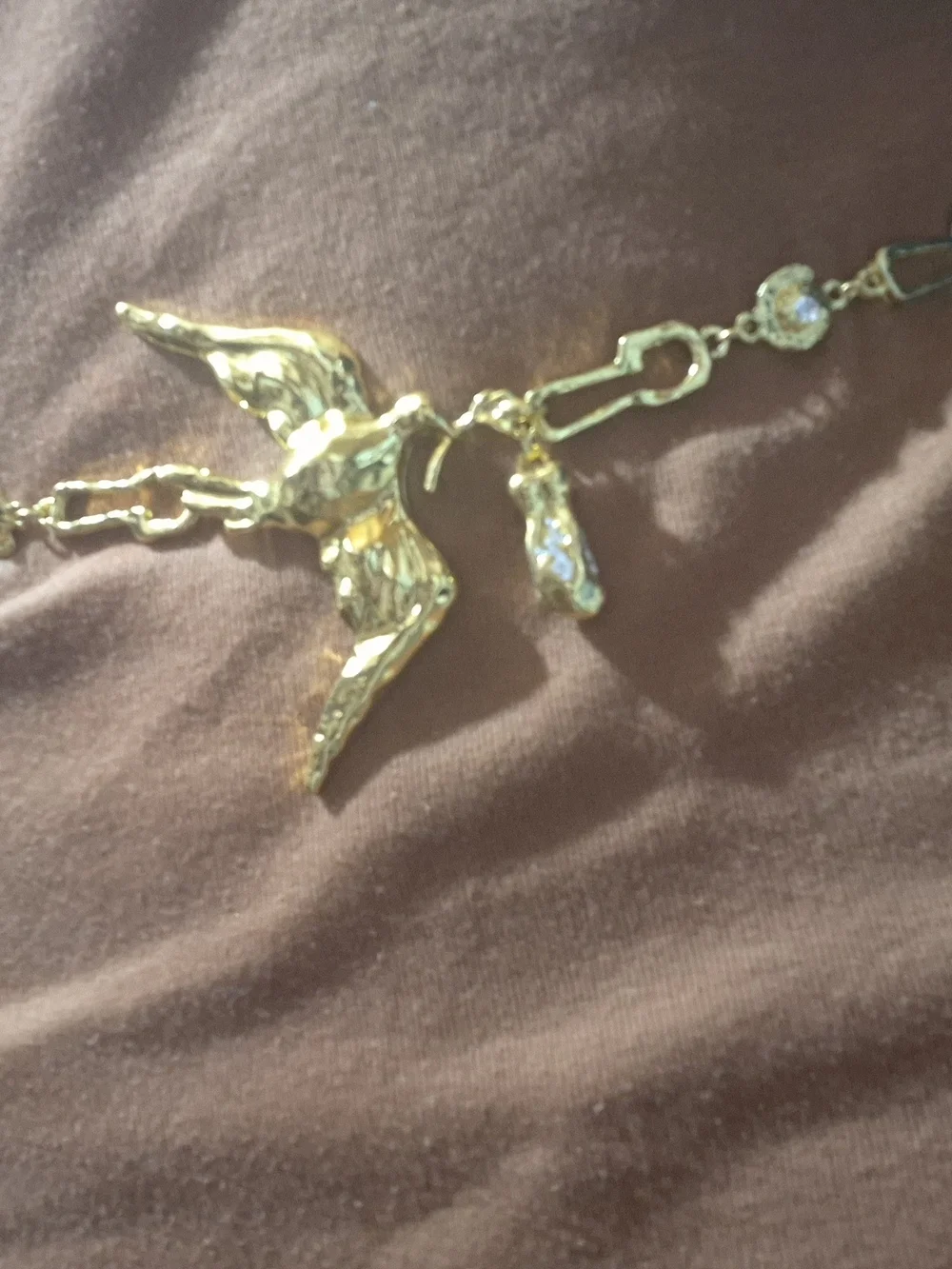 Unbranded Gold Dove Pendant Chain Belt
